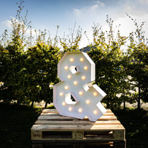 & teken in lichtletters